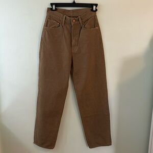 Mother Snacks! High Rise Straight Leg Jeans Army Green Size 24